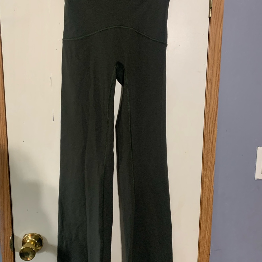 Spanx Leggings Womens Green Booty Boost Flare Yoga Pants High Rise Length